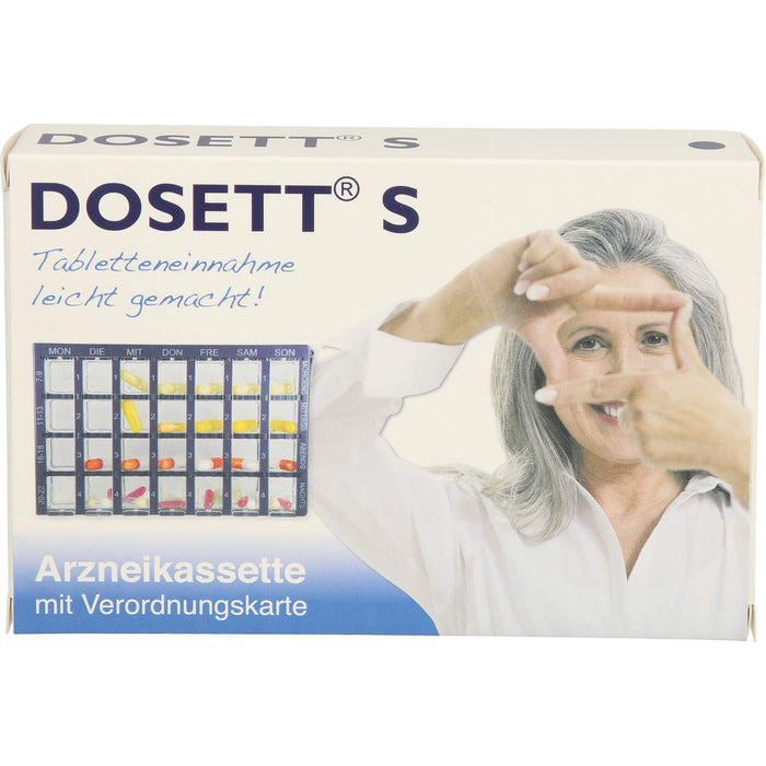 Dosett S Arzneikassette mit Verordnungskarte blau, 1 pc petite boîte