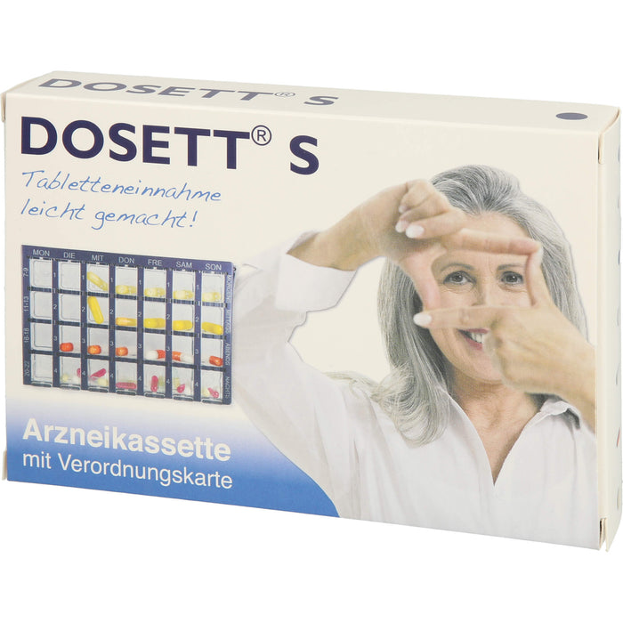 Dosett S Arzneikassette mit Verordnungskarte blau, 1 pc petite boîte