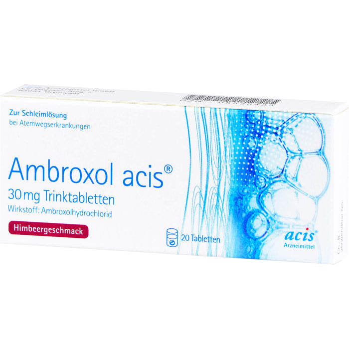 Ambroxol acis 30 mg Trinktabletten zur Schleimlösung bei Atemwegserkrankungen, 20 pc Tablettes