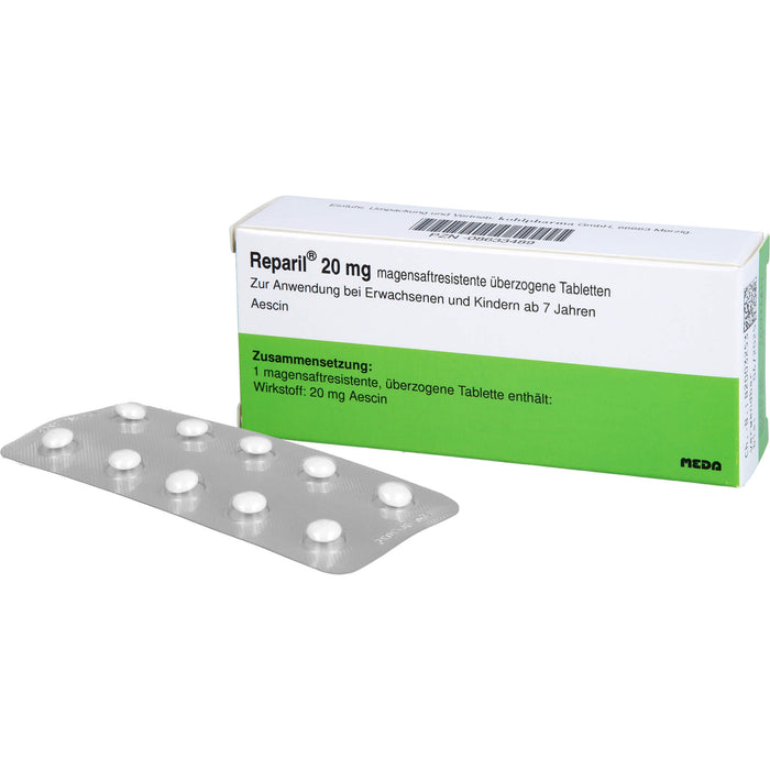 Reparil Dragees kohlpharma, 20 mg, magensaftresistente, überzogene Tablette, 50 St UTA