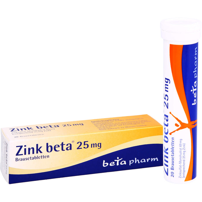 Zink beta 25 mg Brausetabletten, 100 pcs. Tablets