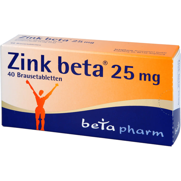 Zink beta 25 mg Brausetabletten, 40 pc Tablettes