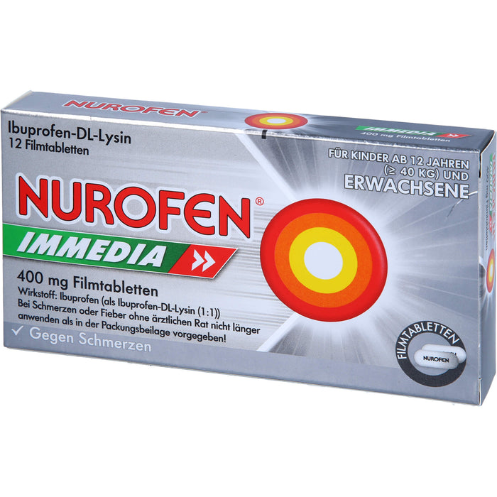 Nurofen Immedia 400 mg Filmtabletten bei Schmerzen, 12 pcs. Tablets