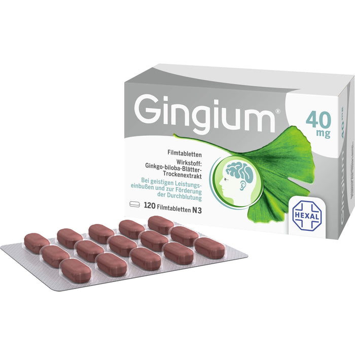 Gingium 40 mg Filmtabletten, 120 pc Tablettes