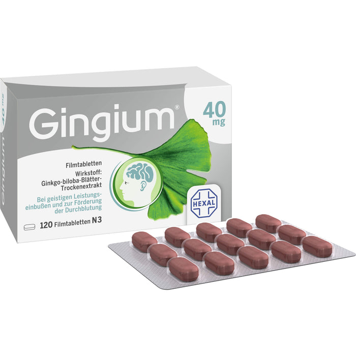 Gingium 40 mg Filmtabletten, 120 pc Tablettes