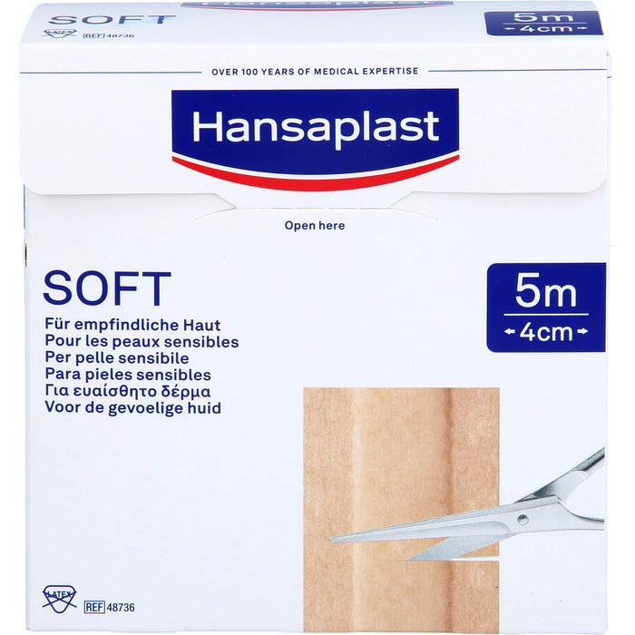 Hansaplast Soft 5 m x 4 cm Pflaster Rolle, 1 St. Pflaster