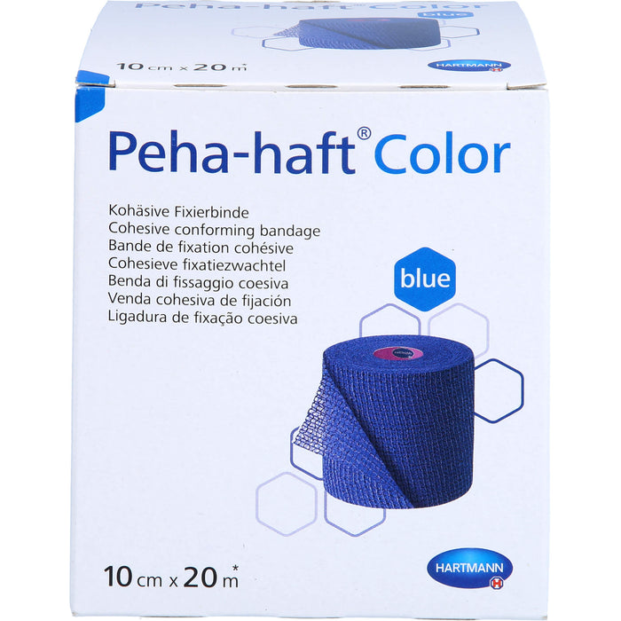 Peha-haft Color kohäsive Fixierbinde 10 cm x 20 m blau, 1 St. Binde