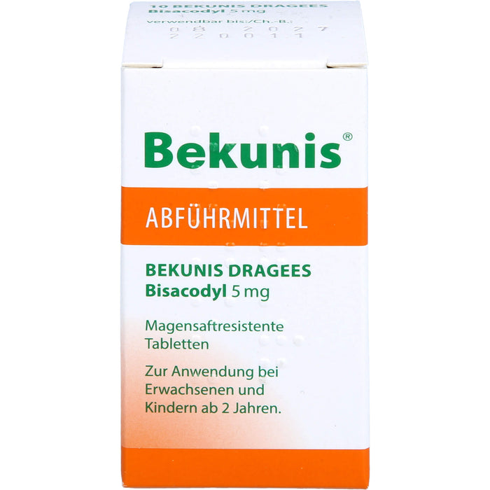 Bekunis Dragees Bisacodyl 5 mg Abführmittel, 10 pcs. Tablets