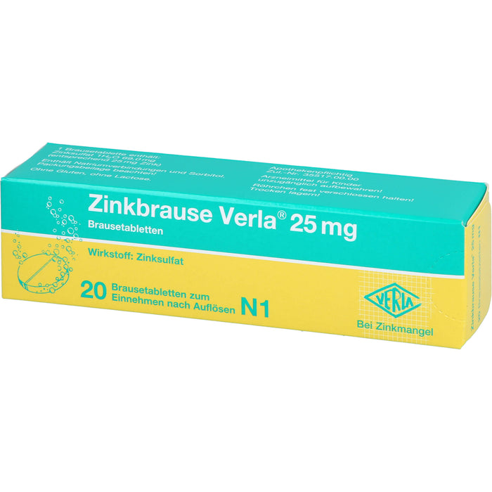 Zinkbrause Verla 25 mg Brausetabletten, 20 St. Tabletten