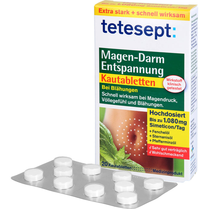 tetesept Magen-Darm Entspannung Kautabletten, 20 pcs. Tablets