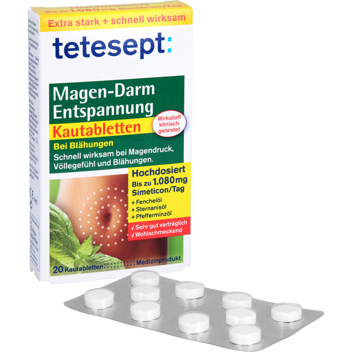 tetesept Magen-Darm Entspannung Kautabletten, 20 pcs. Tablets