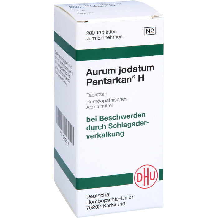 DHU Aurum jodatum Pentarkan H Tabletten bei Beschwerden durch Schlagaderverkalkung, 200 pc Tablettes