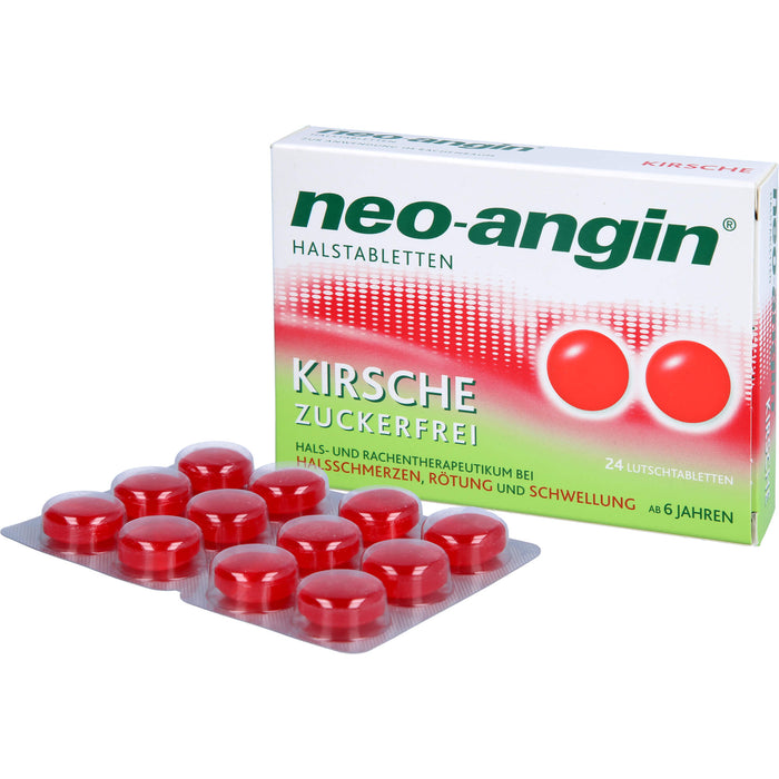 neo-angin Halstabletten Kirsche zuckerfrei, 24 pc Tablettes