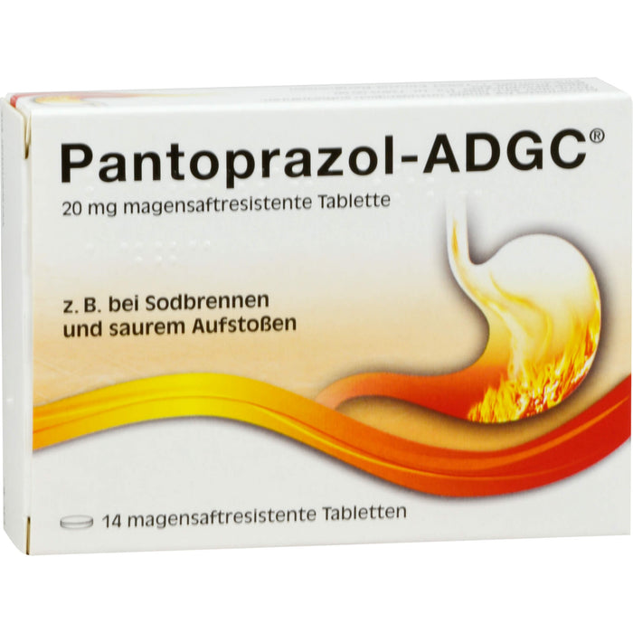 Pantoprazol-ADGC 20 mg Tabletten bei Sodbrennen, 14 pcs. Tablets