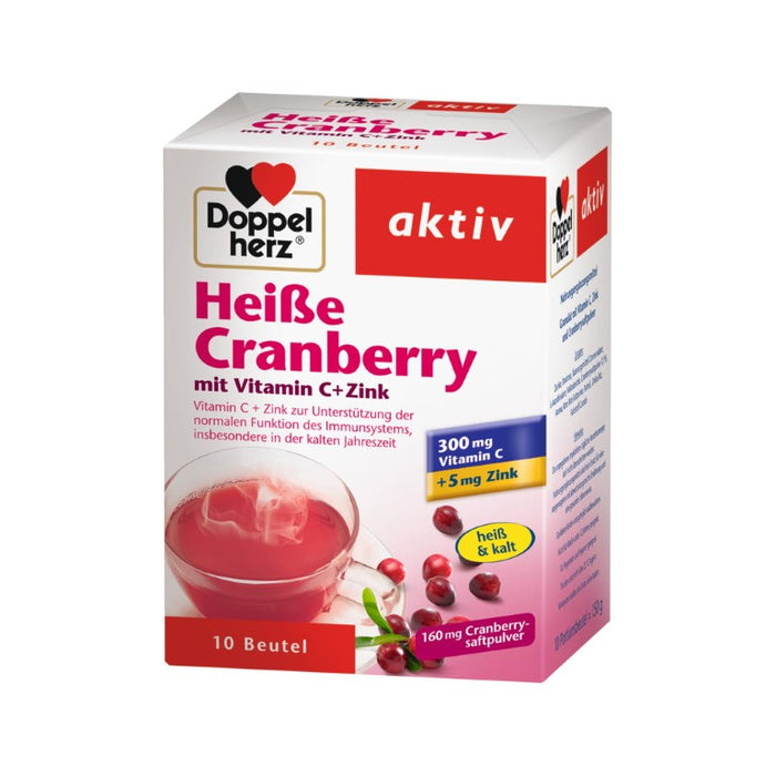 Doppelherz Heiße Cranberry mit Vitamin C + Zink Granulat, 10 pcs. Sachets