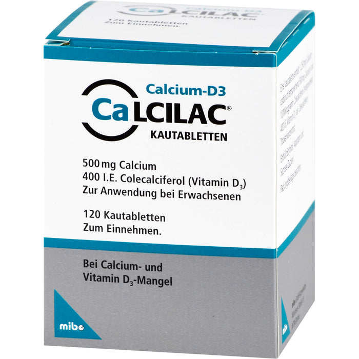 CaLCILAC 500 mg Calcium / 400 I.E. Colecalciferol Kautabletten, 120 pc Tablettes