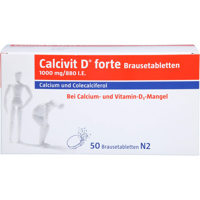 Calcivit D forte Brausetabletten 1000 mg/880 I.E., 50 St. Tabletten