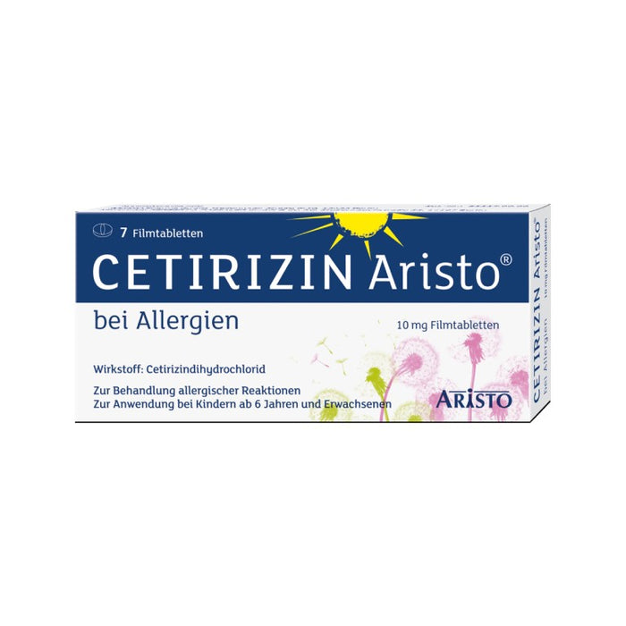 Cetirizin Aristo 10 mg Filmtabletten bei Allergien, 7 pcs. Tablets