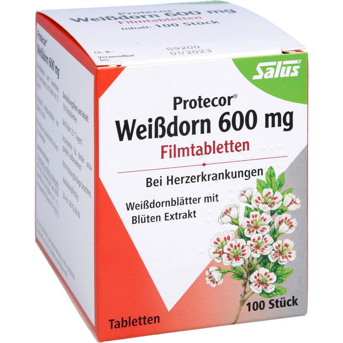 Salus Protecor Weissdorn 600 mg Filmtabletten bei Herzerkrankungen, 100 pc Tablettes