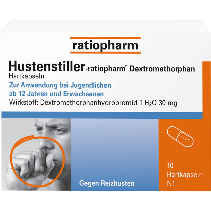 Hustenstiller-ratiopharm Dextromethorphan Hartkapseln, 10 pc Capsules