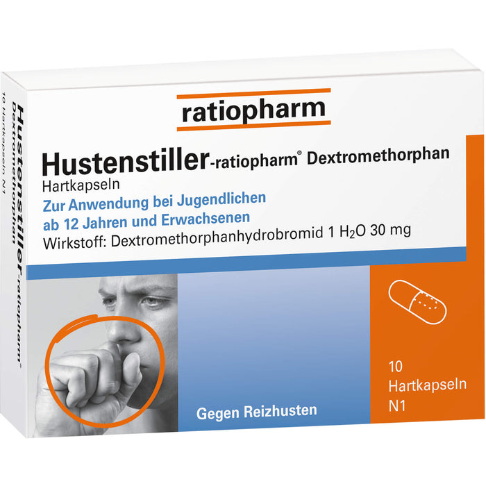 Hustenstiller-ratiopharm Dextromethorphan Hartkapseln, 10 pcs. Capsules