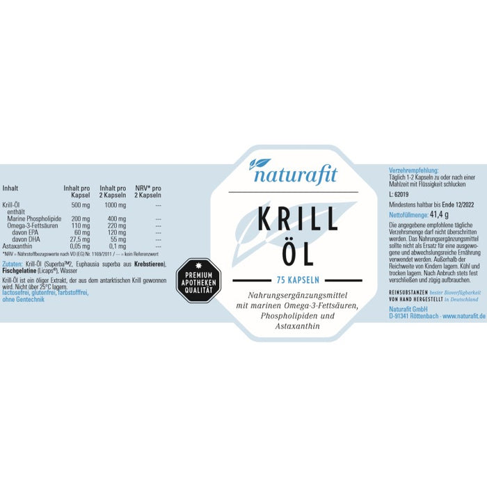 naturafit Krill Öl Kapseln, 75 pcs. Capsules