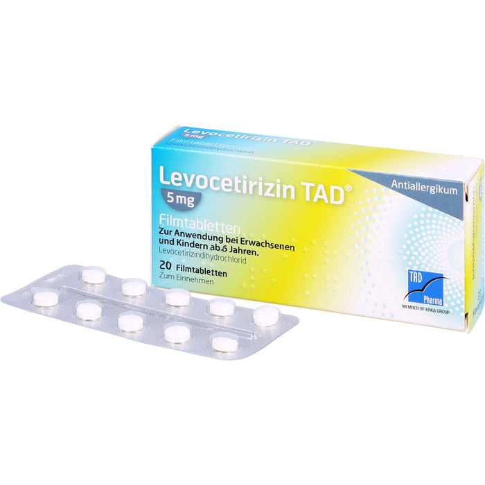 Levocetirizin TAD 5 mg Filmtabletten, 20 pc Tablettes