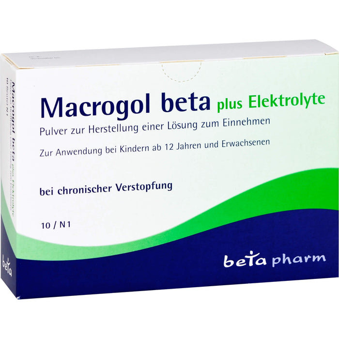 Macrogol beta plus Elektrolyte, Pulver zur Herstellung einer Lösung zum Einnehmen, 10 pc Sachets