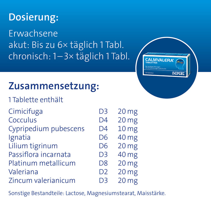 Calmvalera Tabletten bei nervösen Störungen wie Schlafstörungen und Unruhe, 100 St. Tabletten