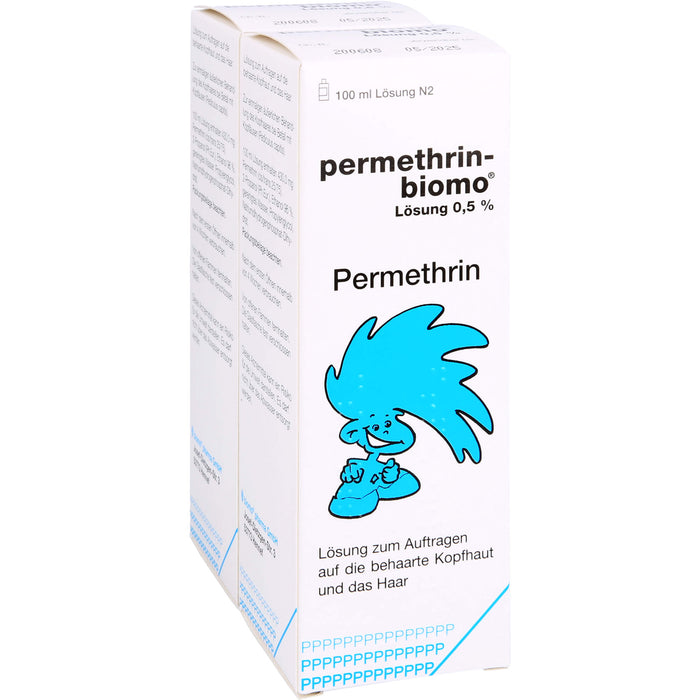 permethrin-biomo Lösung 0,5% zur Behandlung des Kopfhaares bei Befall mit Läusen, 200 ml Solution