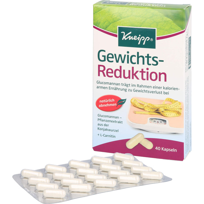 Kneipp Gewichts-Reduktion Kapseln mit Konjak-Glucomannan, 40 pcs. Capsules