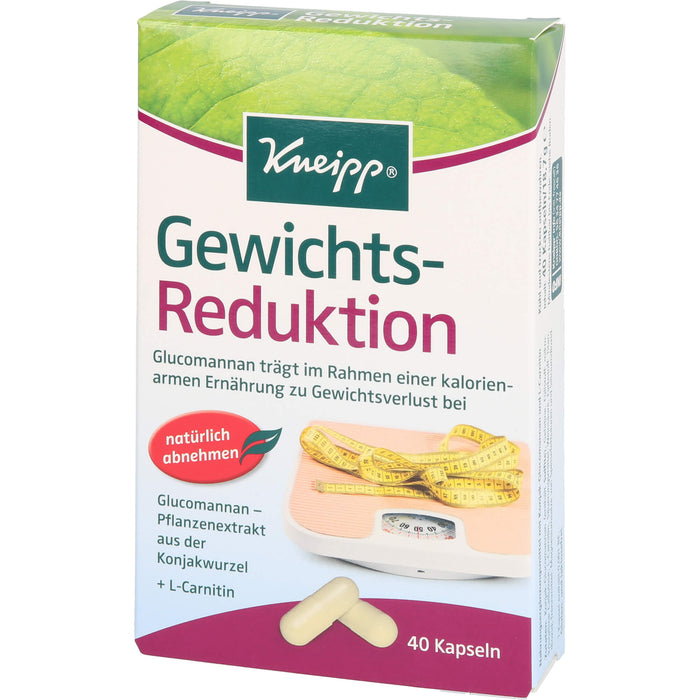 Kneipp Gewichts-Reduktion Kapseln mit Konjak-Glucomannan, 40 St. Kapseln