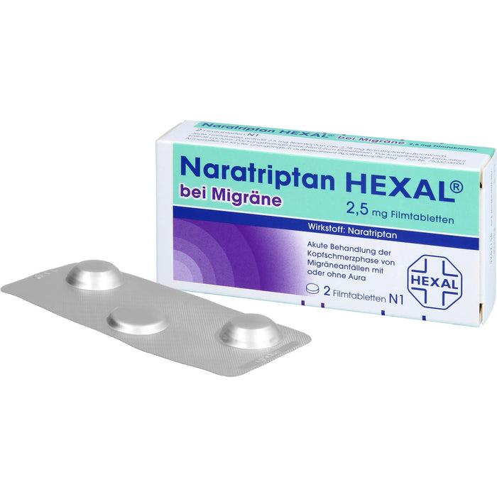 Naratriptan HEXAL bei Migräne Filmtabletten, 2 pcs. Tablets