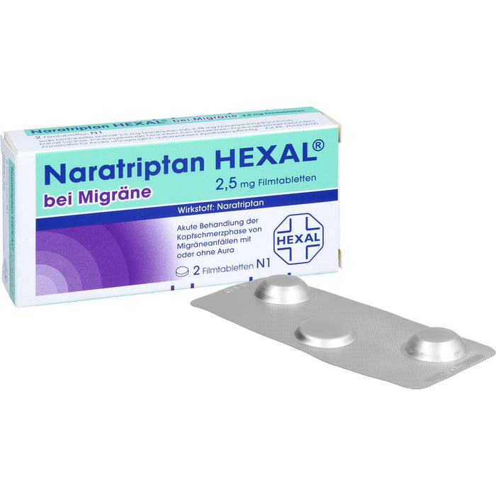 Naratriptan HEXAL bei Migräne Filmtabletten, 2 pcs. Tablets