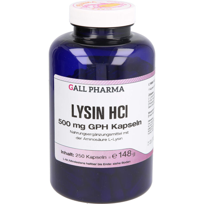 GALL PHARMA Lysin HCl 500 mg GPH Kapseln, 250 pc Capsules