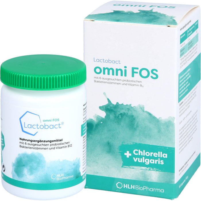 Lactobact omni FOS Kapseln - Die einzigartige Kombination aus der Chlorella vulgaris Alge und Probiotikum, 60 pc Capsules