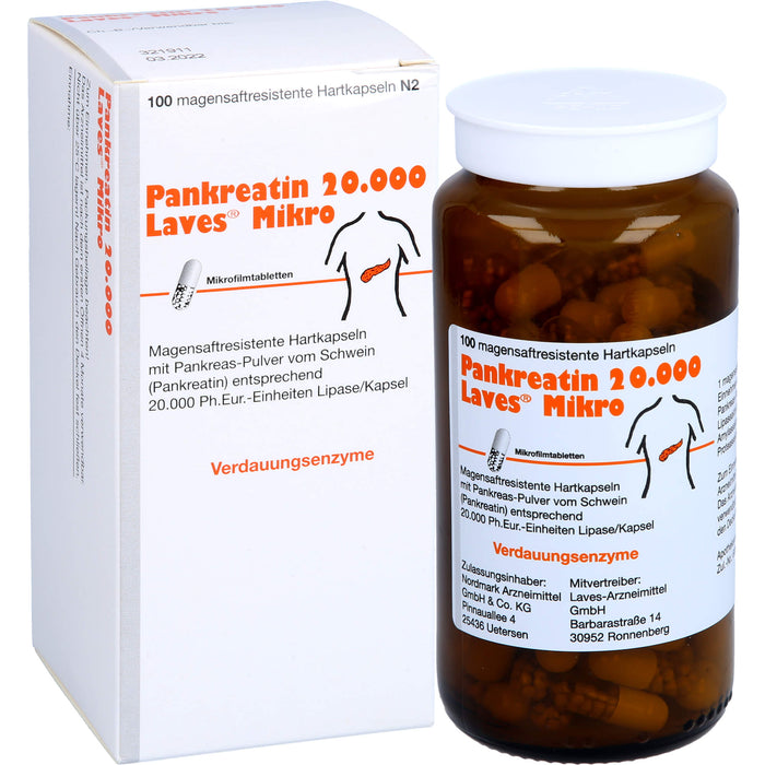 Pankreatin 20.000 Laves Mikro, Magensaftresistente Hartkapseln, 100 pcs. Capsules