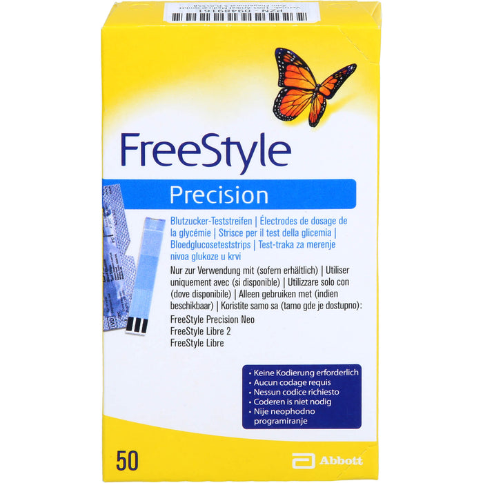 Precision Freestyle 1001 Art. Medical Teststreifen ohne Codieren, 50 St TTR