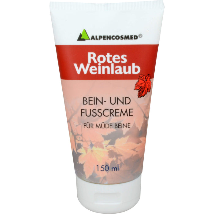 ALPENCOSMED Rotes Weinlaub Bein- und Fußcreme, 150 ml Cream