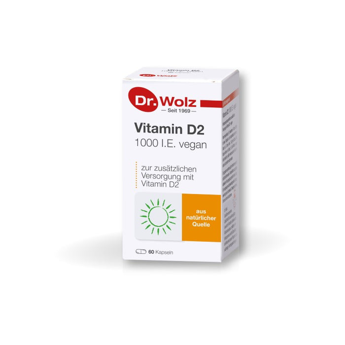 Dr. Wolz Vitamin D2 1000 I.E. vegane Kapseln, 60 pc Capsules