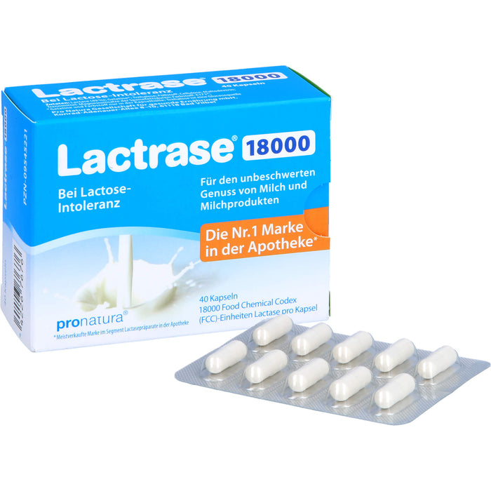 Lactrase 18000 bei Lactose-Intoleranz Kapseln, 40 pcs. Capsules