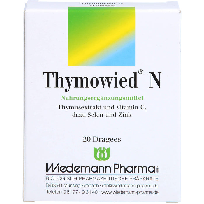 Thymowied N Dragees Thymusextrakt und Vitamin C, Selen und Zink, 20 pc Tablettes