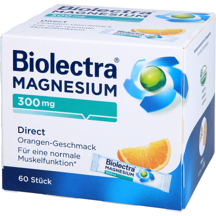 Biolectra Magnesium 300 mg direct Orangengeschmack Pellets in Sticks , 60 pc Sachets