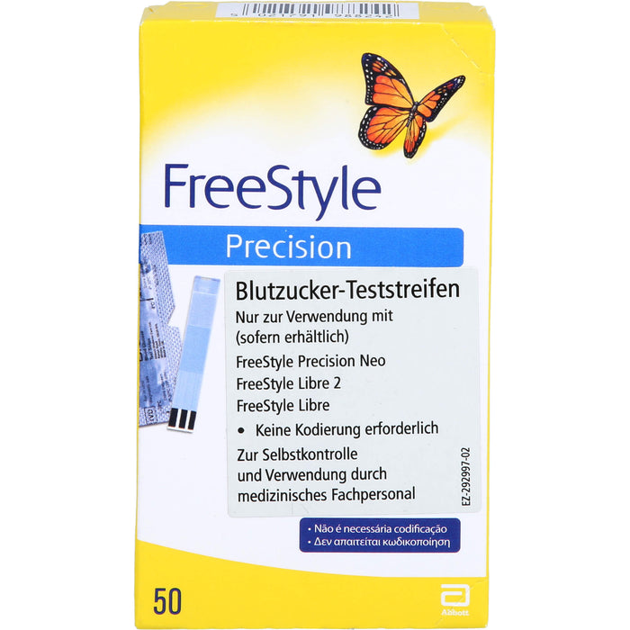 Freestyle Precision Eurim Blutzucker-Teststreifen ohne Codieren, 50 St TTR