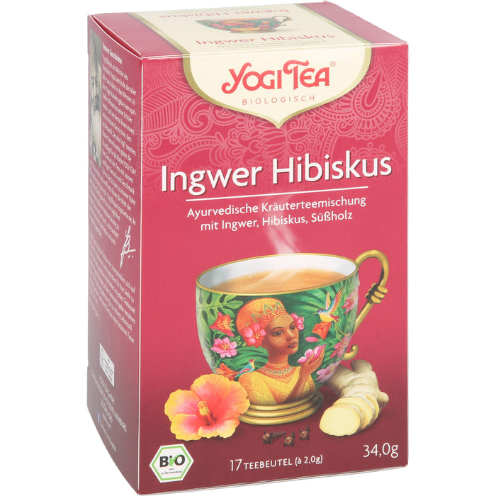 YOGI TEA Ingwer Hibiskus ayurvedische Gewürzteemischung, 17 pcs. Filter bag