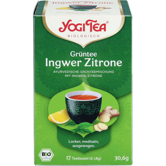 YOGI TEA Grüntee Ingwer Zitrone ayurvedische Grünteemischung, 17 pc Sac filtrant