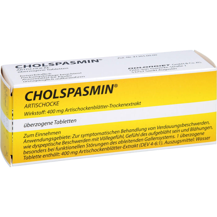 CHOLSPASMIN Artischocke Tabletten, 30 St. Tabletten