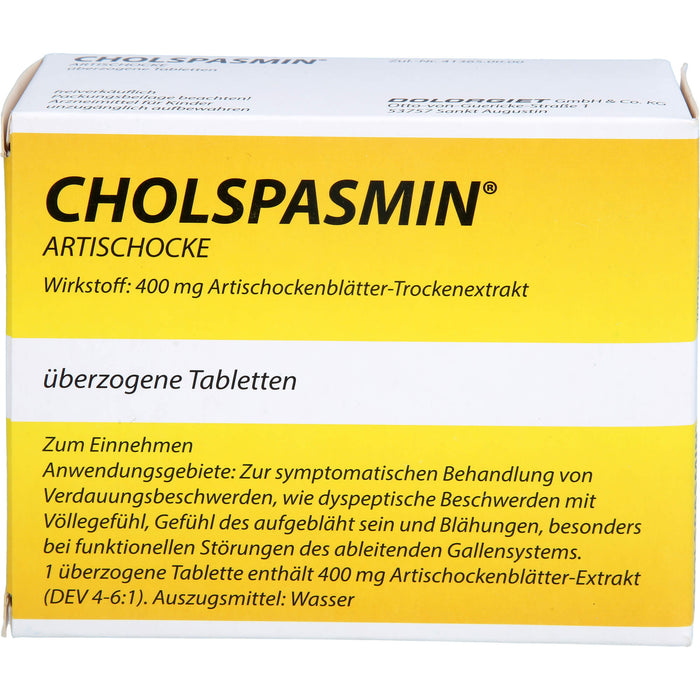 CHOLSPASMIN Artischocke Tabletten, 100 St. Tabletten