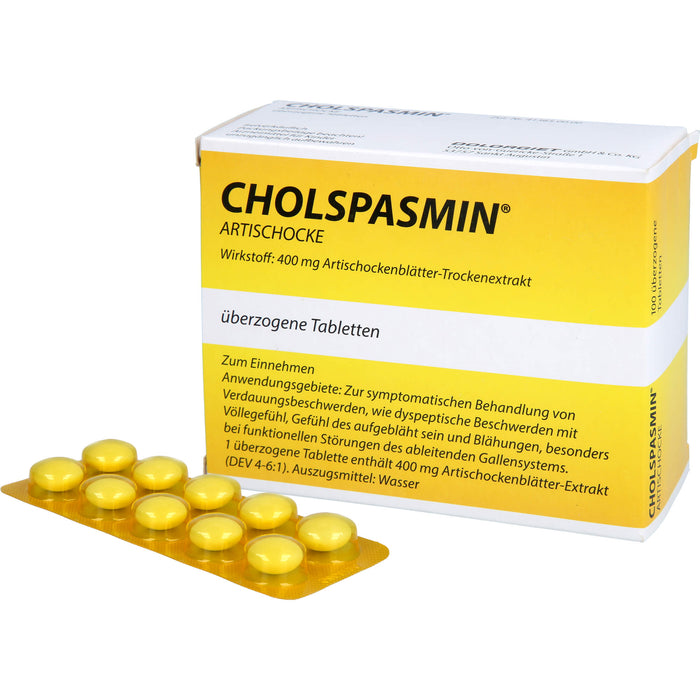 CHOLSPASMIN Artischocke Tabletten, 100 pc Tablettes