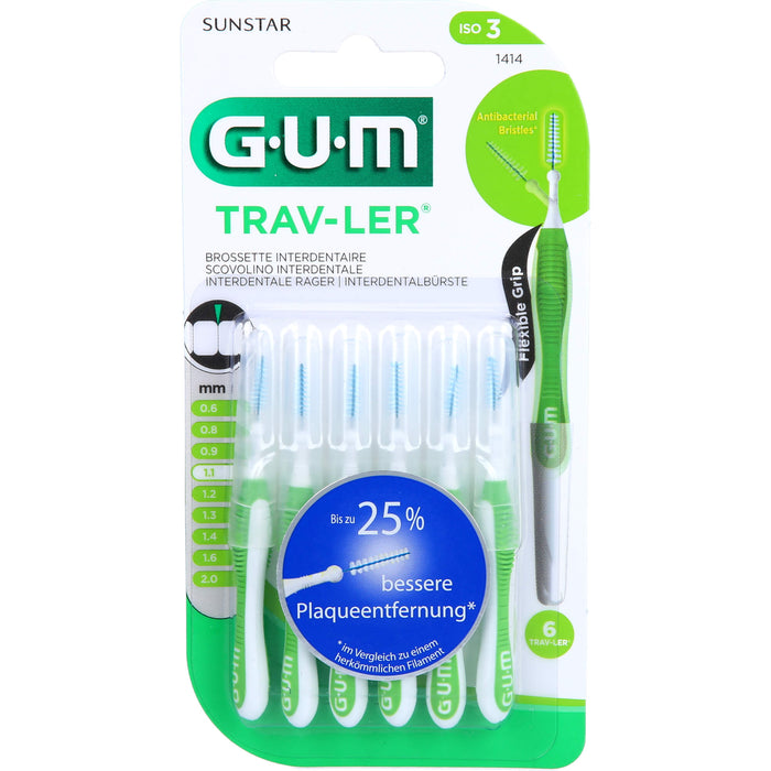 GUM TRAV-LER grün Tanne 1,1 mm Interdentalbürsten, 5 pc Brosses interdentaires